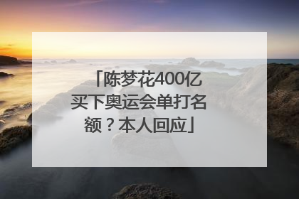 陈梦花400亿买下奥运会单打名额？本人回应