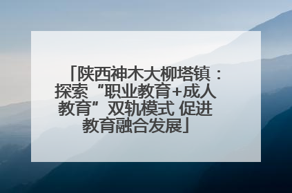陕西神木大柳塔镇：探索“职业教育+成人教育”双轨模式 促进教育融合发展