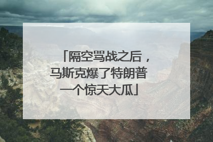 隔空骂战之后，马斯克爆了特朗普一个惊天大瓜
