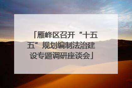 雁峰区召开“十五五”规划编制法治建设专题调研座谈会