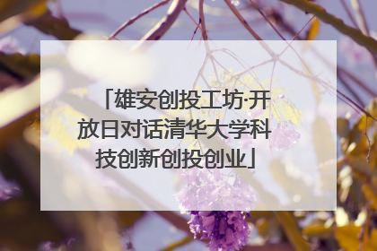 雄安创投工坊·开放日对话清华大学科技创新创投创业