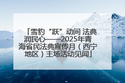 雪豹“跃”动间 法典润民心——2025年青海省民法典宣传月（西宁地区）主场活动见闻