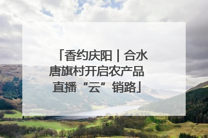 香约庆阳｜合水唐旗村开启农产品直播“云”销路