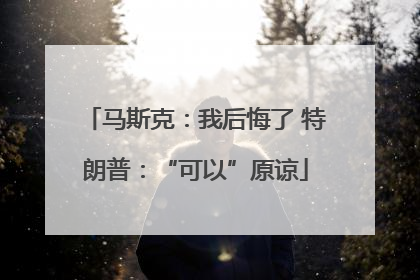 马斯克：我后悔了 特朗普：“可以”原谅