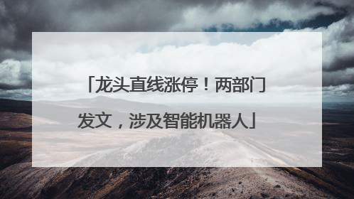 龙头直线涨停！两部门发文，涉及智能机器人