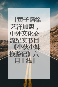 黄子韬徐艺洋加盟，中外文化交流纪实节目《小伙小妹换游记》六月上线