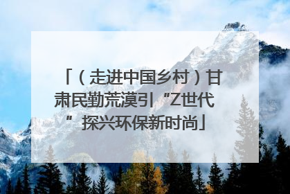 （走进中国乡村）甘肃民勤荒漠引“Z世代”探兴环保新时尚