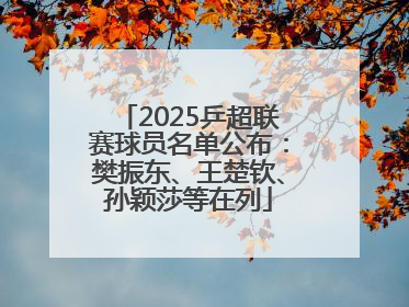 2025乒超联赛球员名单公布：樊振东、王楚钦、孙颖莎等在列