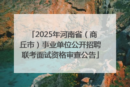 2025年河南省（商丘市）事业单位公开招聘联考面试资格审查公告