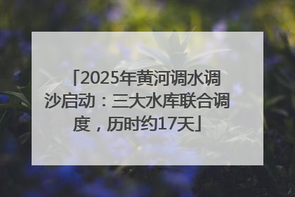 2025年黄河调水调沙启动：三大水库联合调度，历时约17天