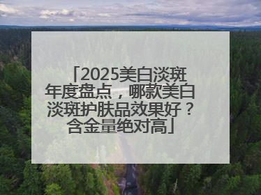2025美白淡斑年度盘点，哪款美白淡斑护肤品效果好？含金量绝对高