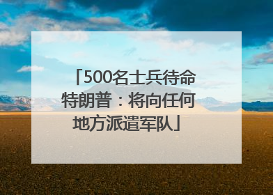 500名士兵待命 特朗普：将向任何地方派遣军队